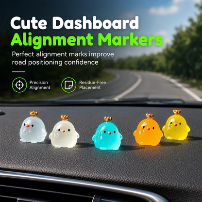 5-Piece Mini Luminous Chick Car Alignment Figurines