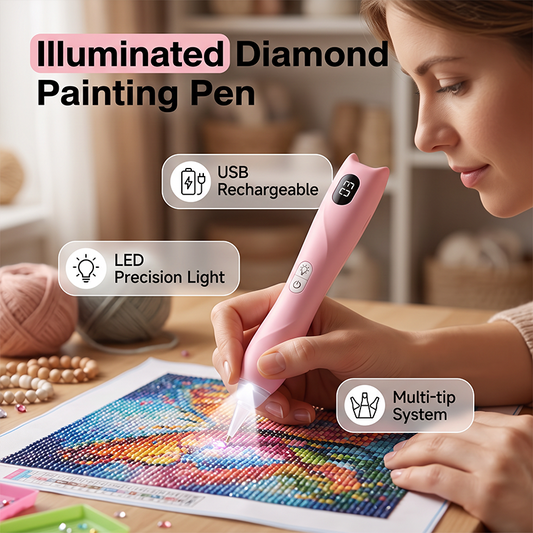 Rechargeable LED Diamond Painting Pen with USB Cable for DIY Crafting
