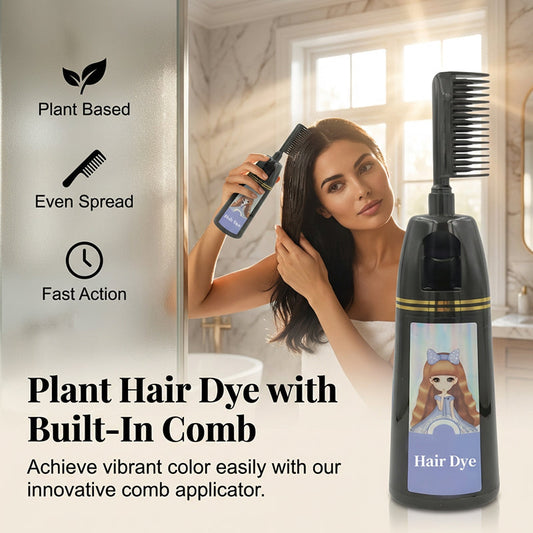 🌿 50% OFF – Plant-Based Hair Dye with Built-In Comb