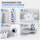 Suction Cup Glass and Baby Bottle Cleaning Brush with Rotating Bristles