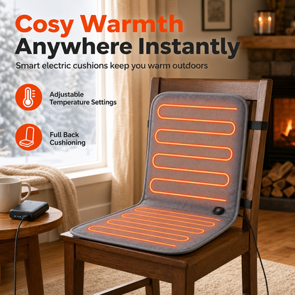 Portable Electric Heated Chair Pad and Seat Cushion for Office Home and Outdoor Winter Use 45x87cm
