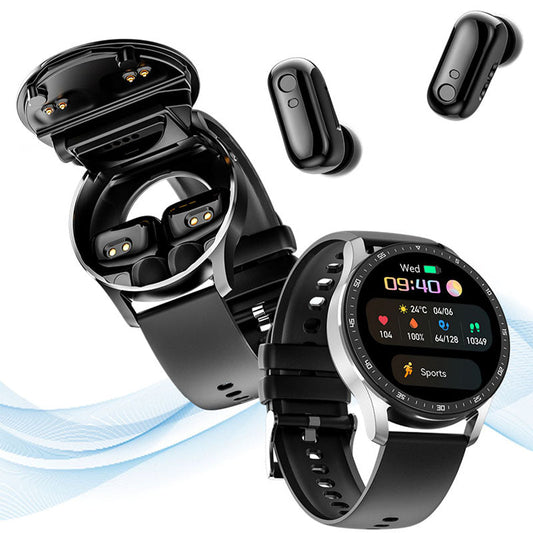 2 IN 1 SMARTWATCH WITH EARPHONES (FOR IPHONE AND ANDROID)