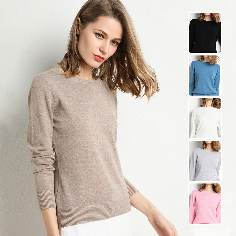 [Best Gift For Her] Faux Cashmere Crew Neck Sweater – sangboxs