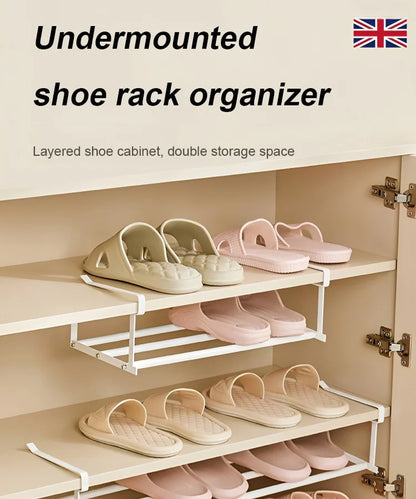 🔥Hot Sale🔥Stainless Steel Multifunctional Clip-on Shoe Rack for More Space for Shoe Cabinet