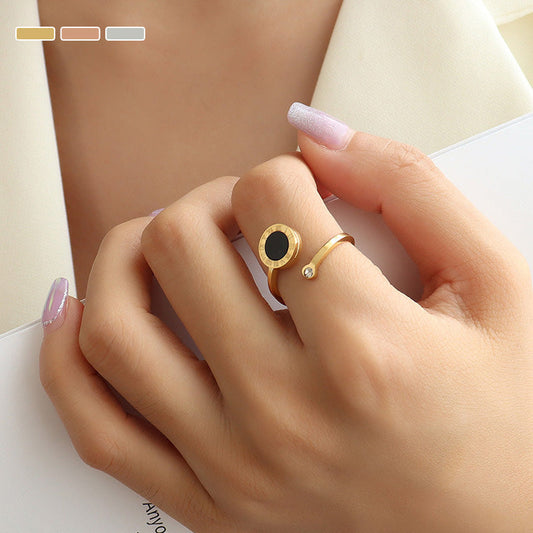 Women's Roman Numerals Adjustable Ring