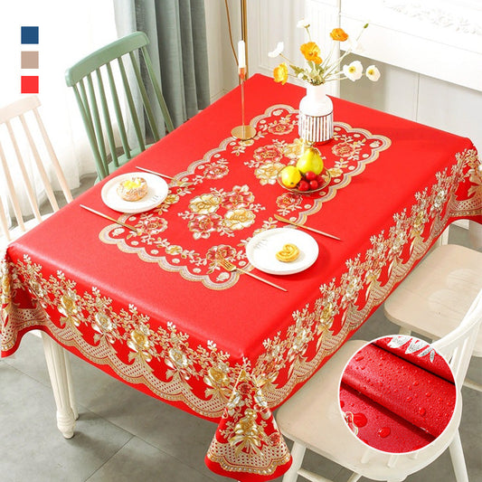 Luxury Waterproof & Oil-Proof Wash-Free Square Tablecloth😍